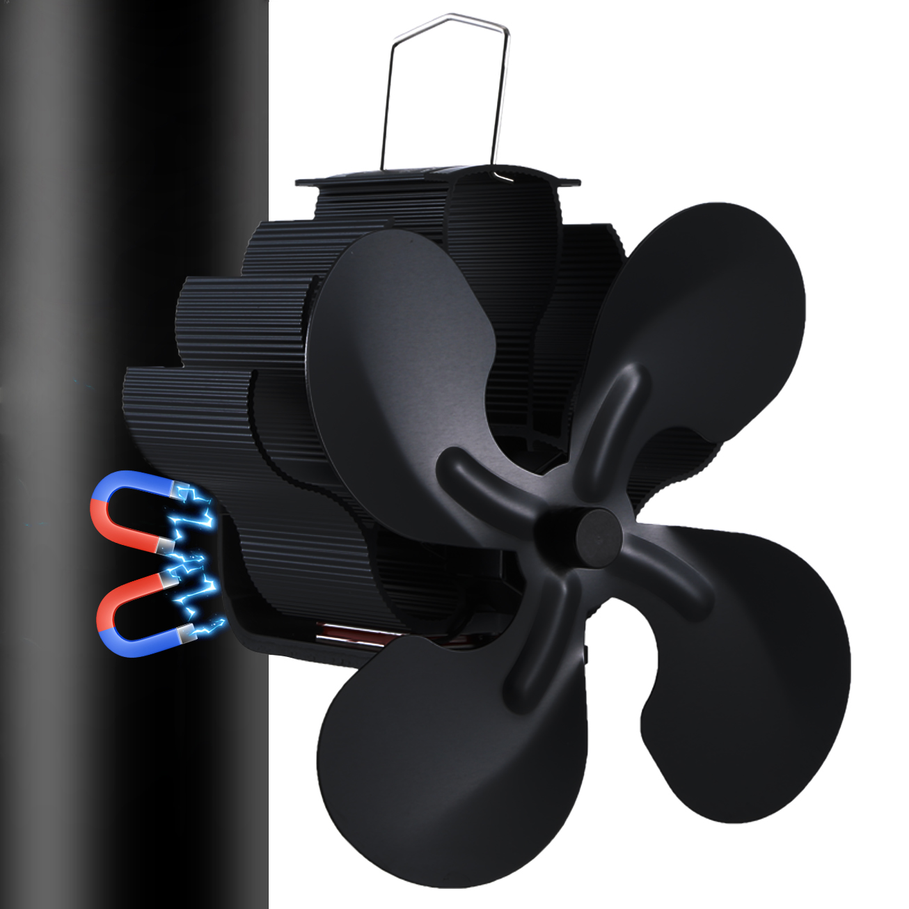 Stove Fan Heat Powered 4 Blade - Ventilatore magnetico per bruciatore di tronchi