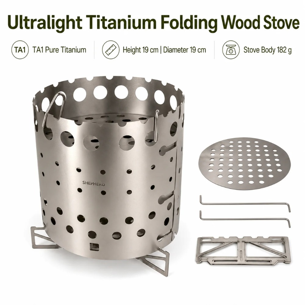 Titanium Folding Wood Stove Tent - Stufa a Legna Ultraleggera in Titanio