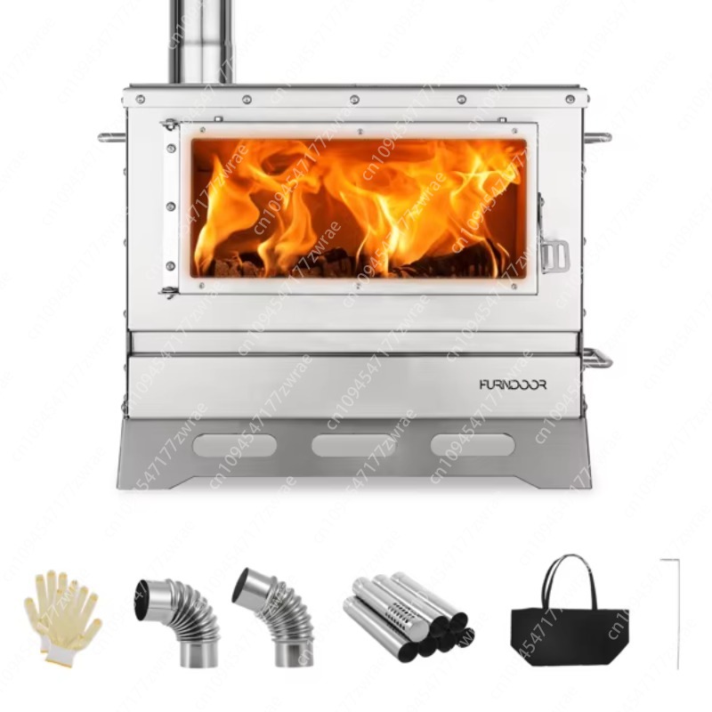 Hot Tent Wood Stove With Chimney Pipe - Stufa a Legna Portatile Pieghevole con