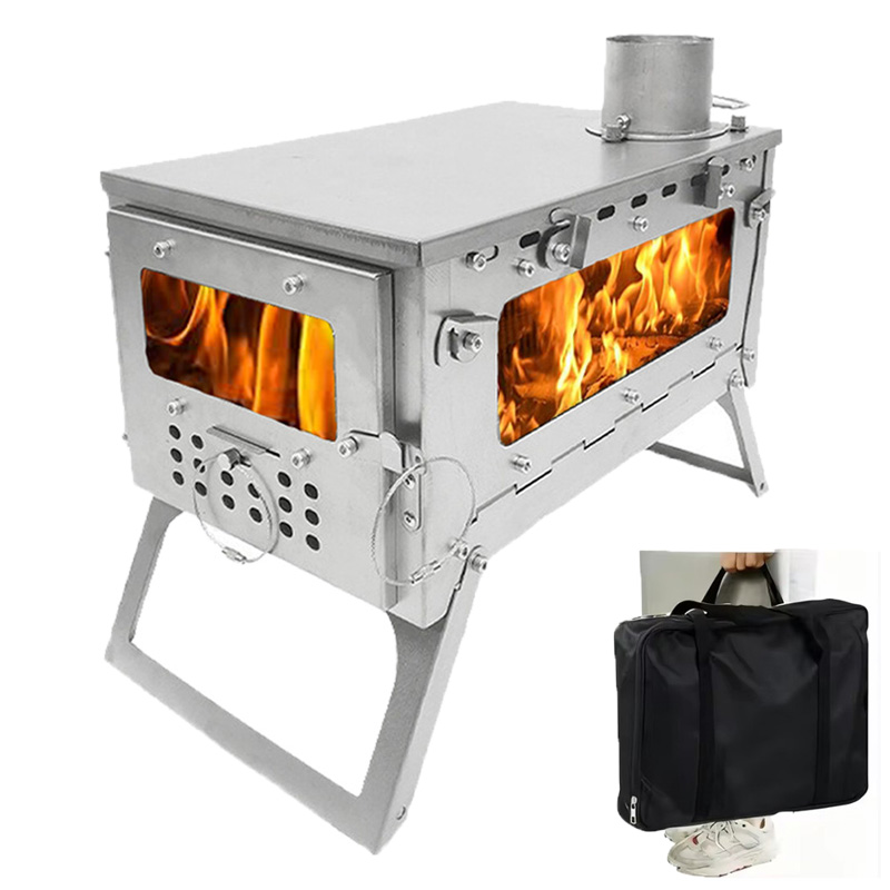 Titanium Folding Wood Stove Tent - Stufa da tenda pieghevole portatile in