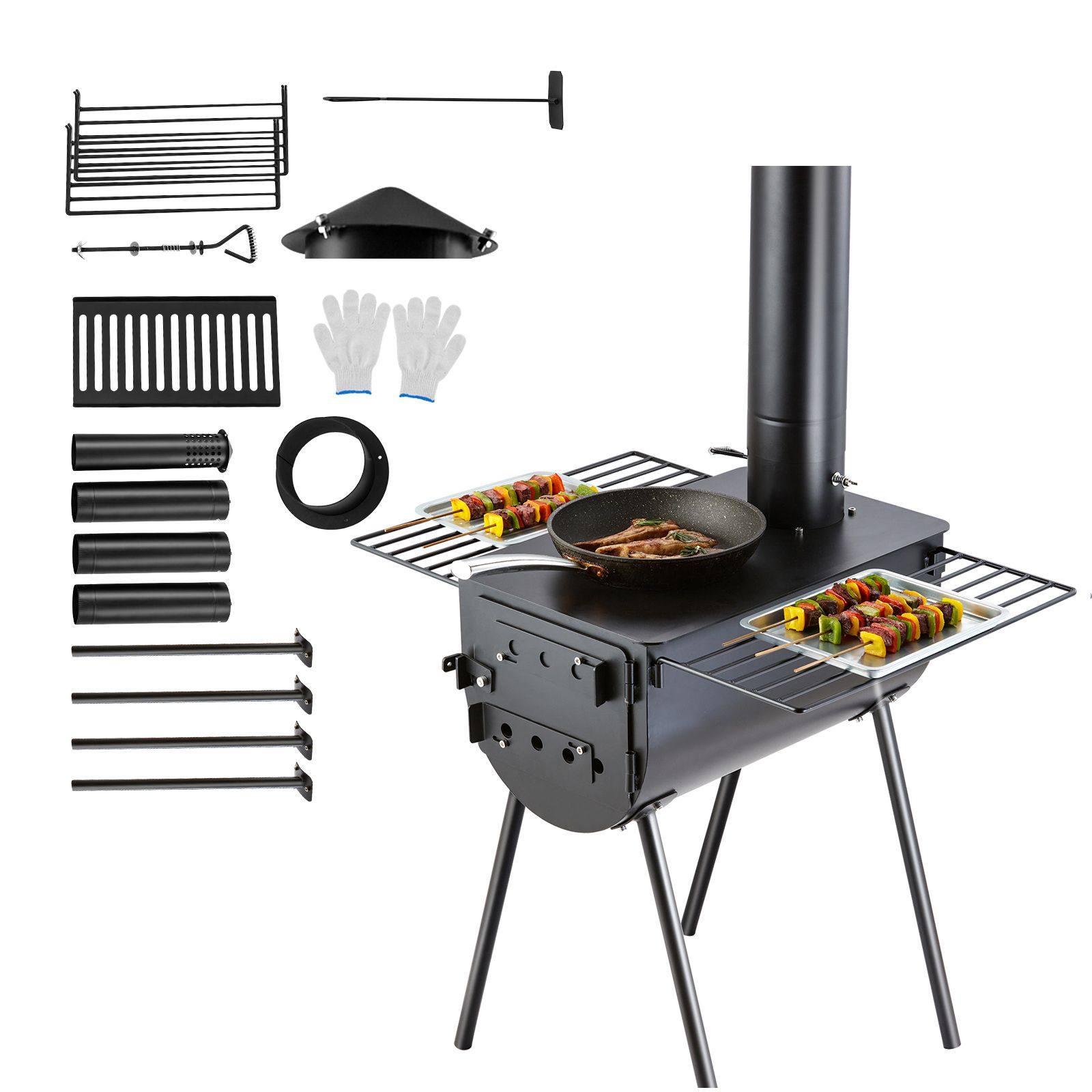 Hot Tent Wood Stove With Chimney Pipe - Stufa a legna, 118 pollici, stufa