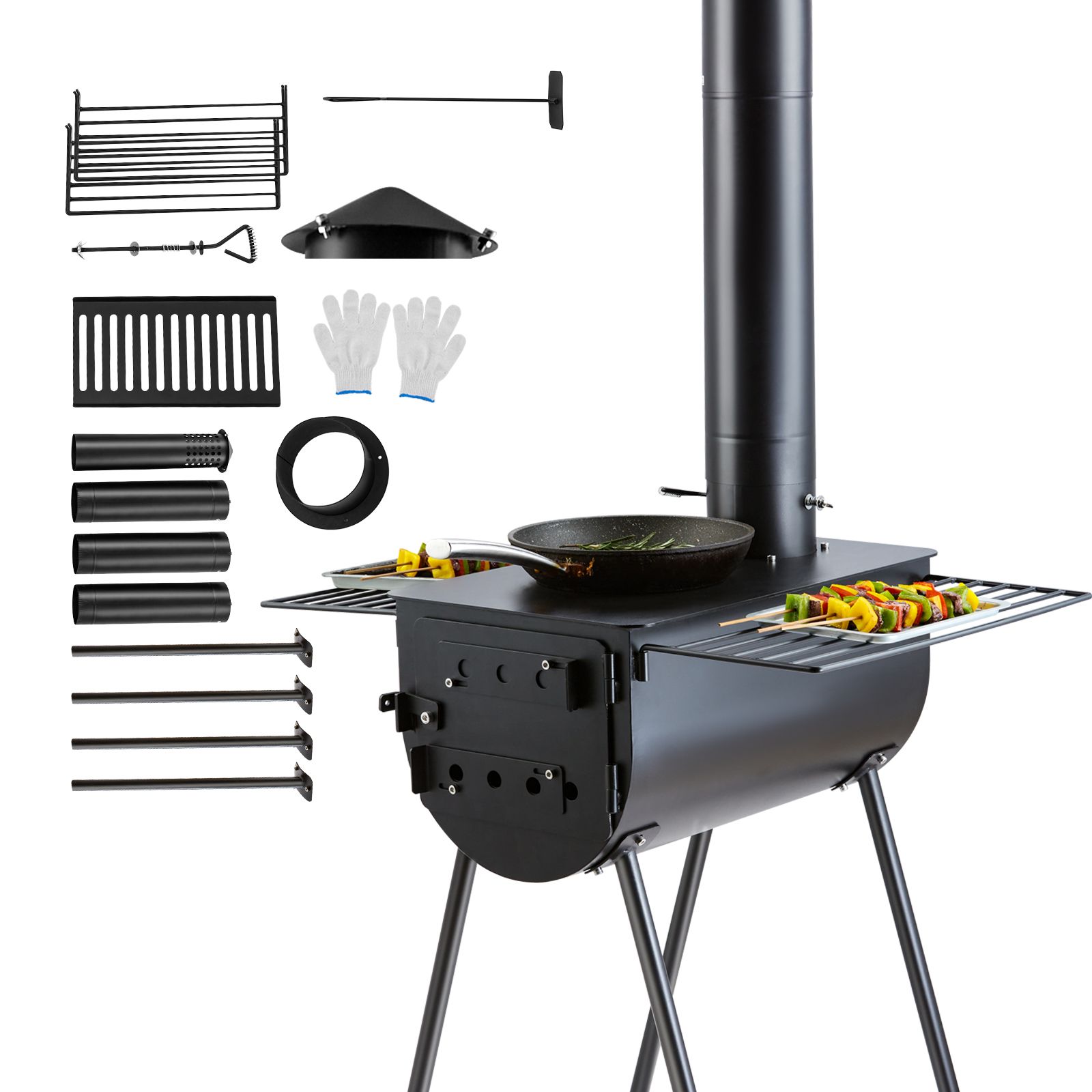 Hot Tent Wood Stove With Chimney Pipe - Stufa a legna, 118 pollici, stufa