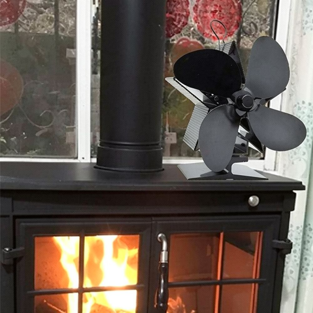 Stove Fan Heat Powered 4 Blade - Ventilatore silenzioso per stufa a legna,