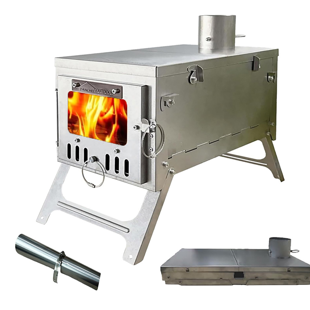 Titanium Folding Wood Stove Tent - Stufa Pieghevole DANCHEL T6 in Titanio,