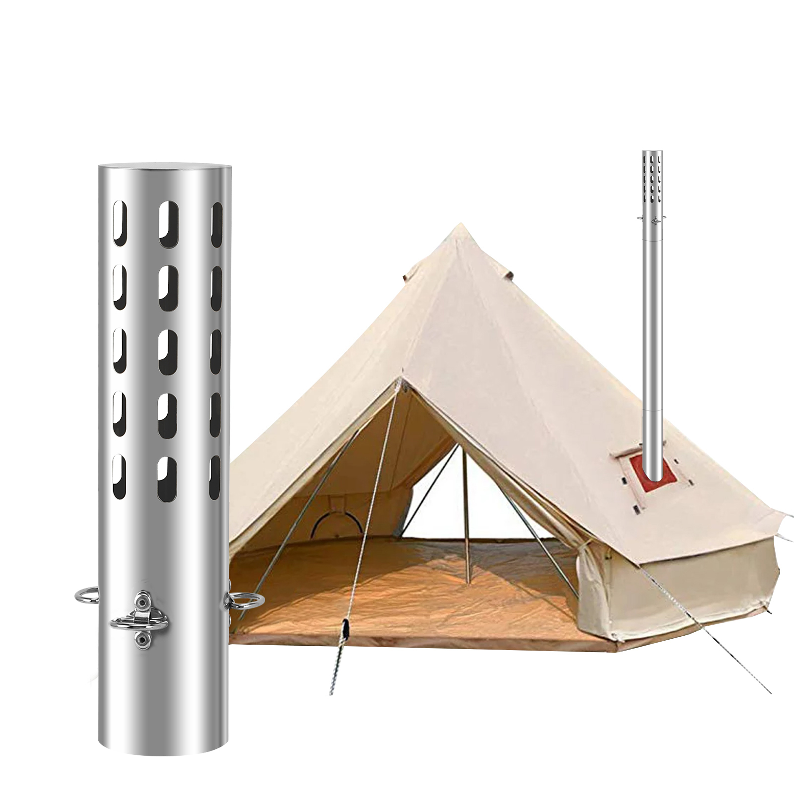 Tent Stove Pipe Spark Arrestor Cap - Tenda da campeggio Stufa Parti per