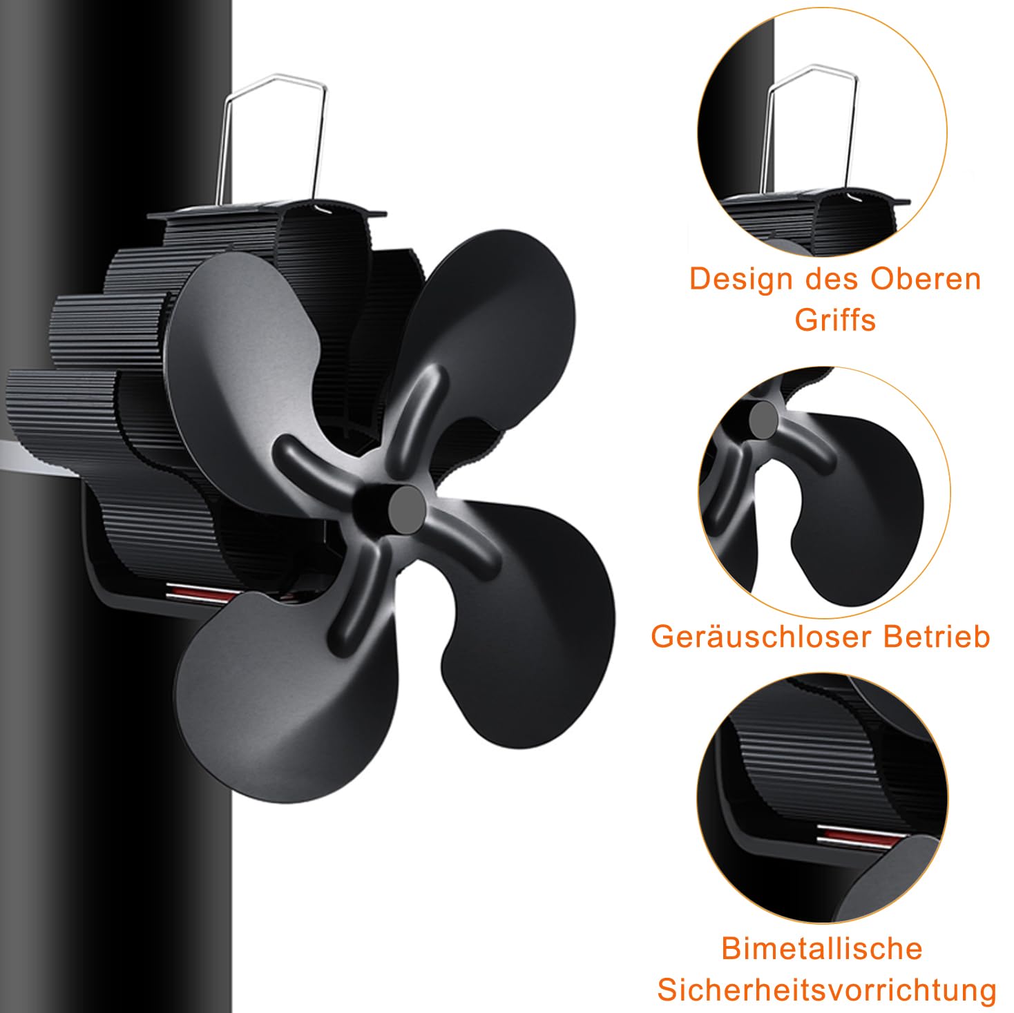 Ventilatore magnetico per bruc - Stove Fan Heat Powered 4 Blade recensione e prezzo