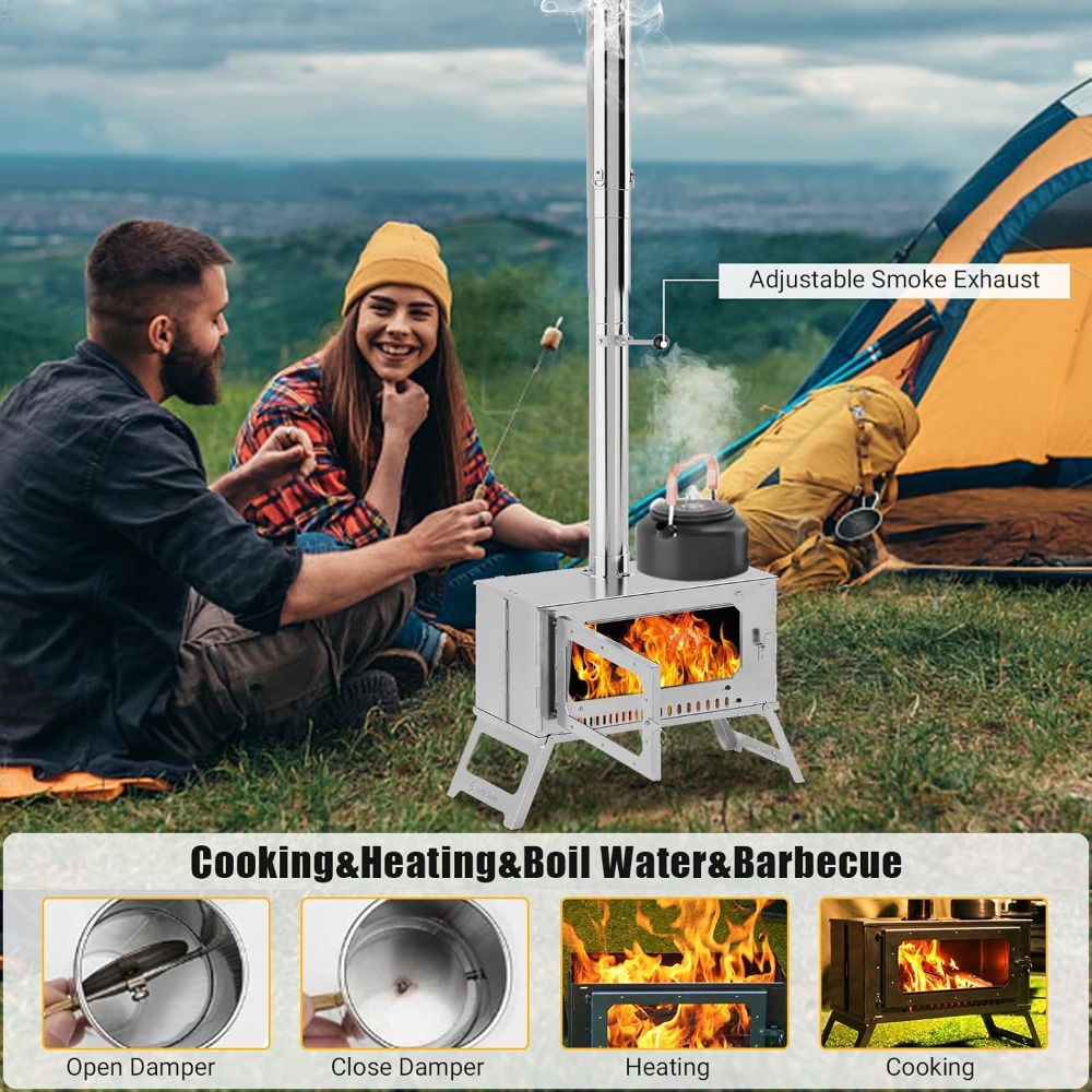 Stufa Portatile per Tenda 2026 - Hot Tent Wood Stove With Chimney Pipe recensione e prezzo