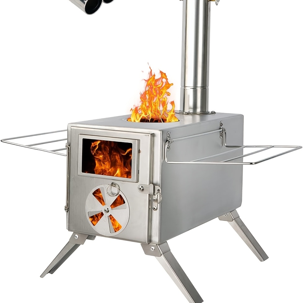 Stufa a legna da campeggio in  - Hot Tent Wood Stove With Chimney Pipe recensione e prezzo