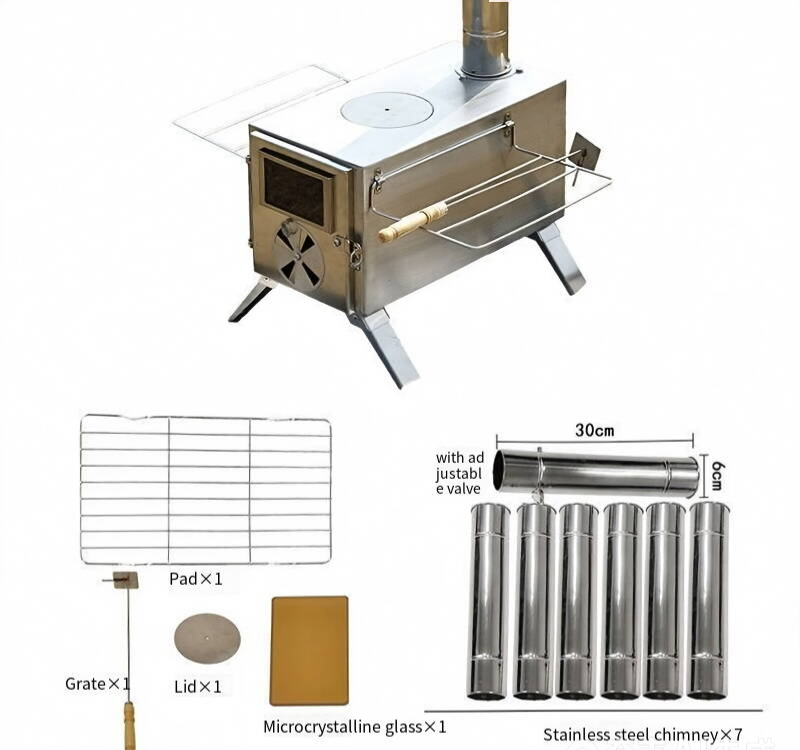 Stufa a legna da campeggio in  - Hot Tent Wood Stove With Chimney Pipe recensione e prezzo