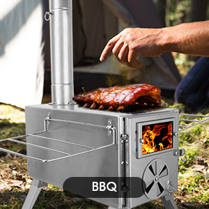 Stufa a legna da campeggio in  - Hot Tent Wood Stove With Chimney Pipe recensione e prezzo