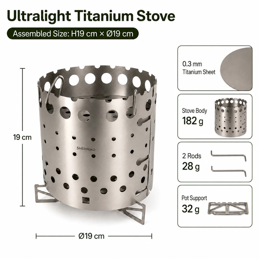 Stufa a Legna Ultraleggera in  - Titanium Folding Wood Stove Tent recensione e prezzo