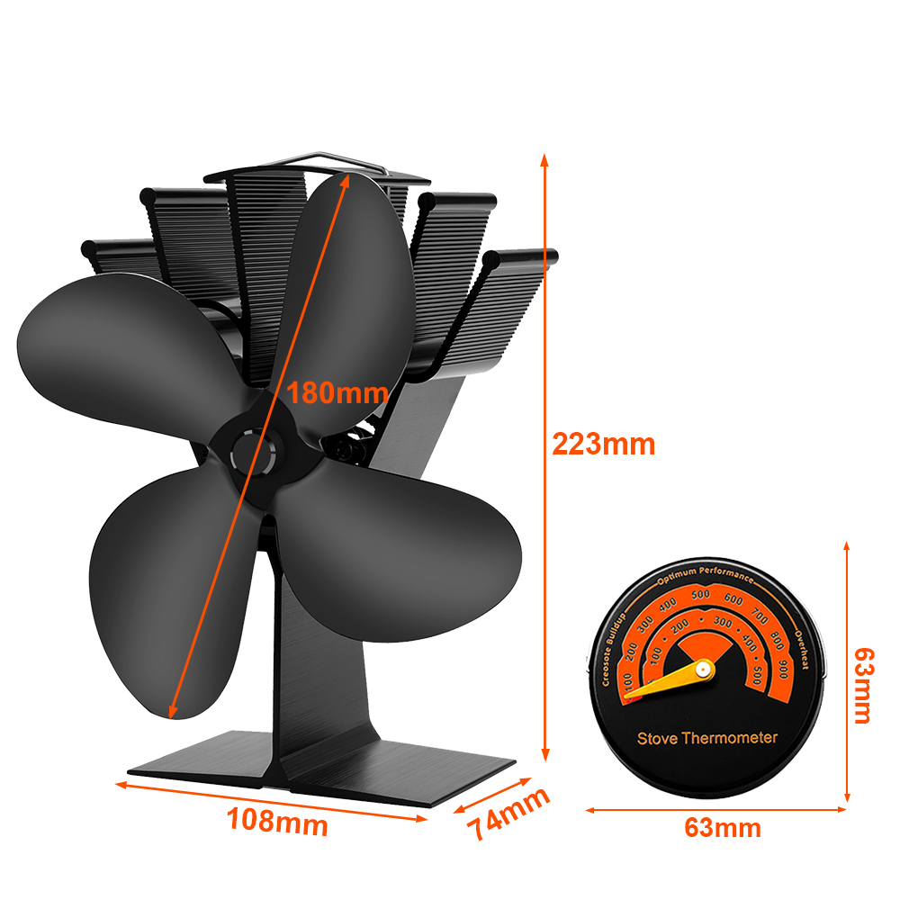 Ventilatore per stufa alimenta - Stove Fan Heat Powered 4 Blade recensione e prezzo