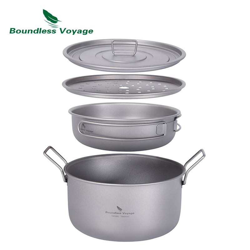 Boundless Voyage Camping Pento - Titanium Cooking Pot Pan Mess Kit recensione e prezzo