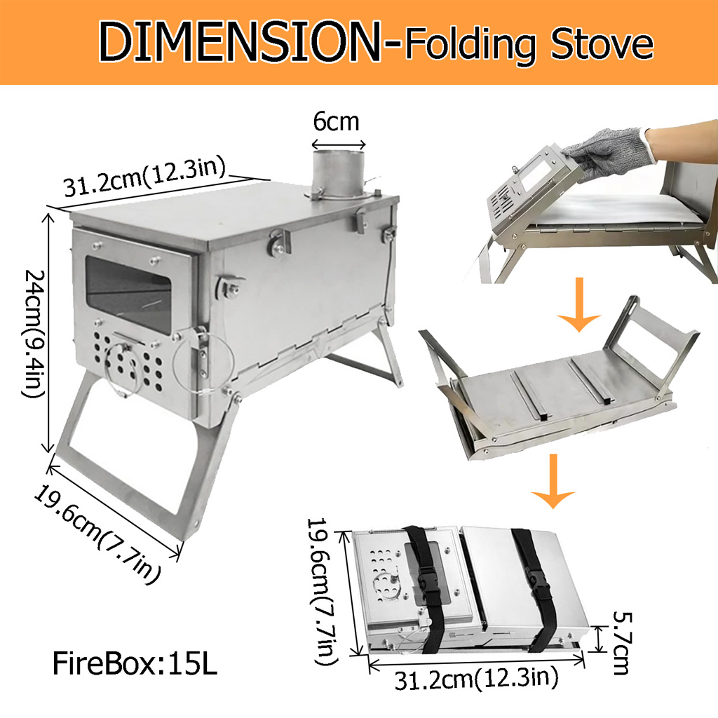 Stufa da tenda pieghevole port - Titanium Folding Wood Stove Tent recensione e prezzo