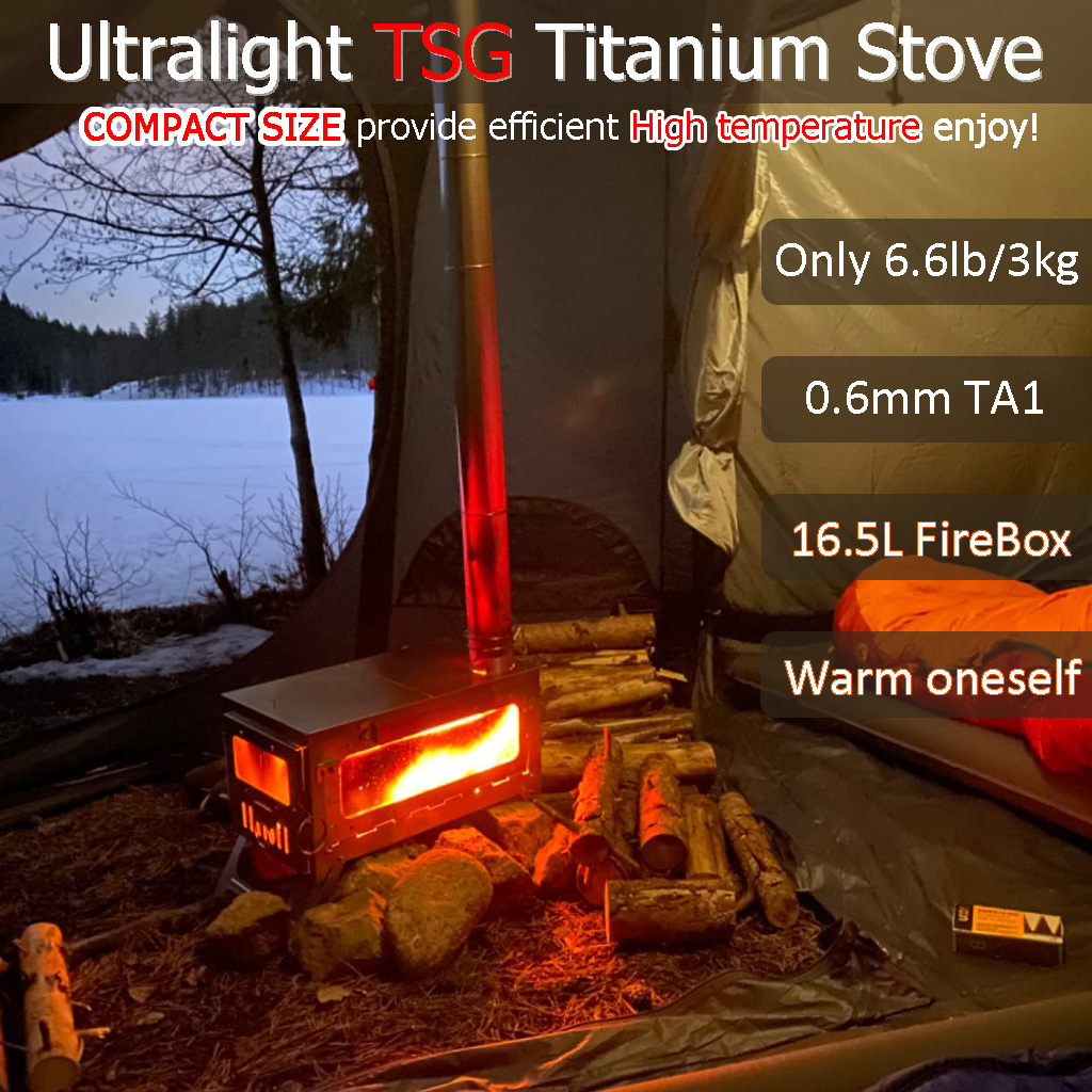 Stufa da tenda in titanio DANC - Titanium Folding Wood Stove Tent recensione e prezzo