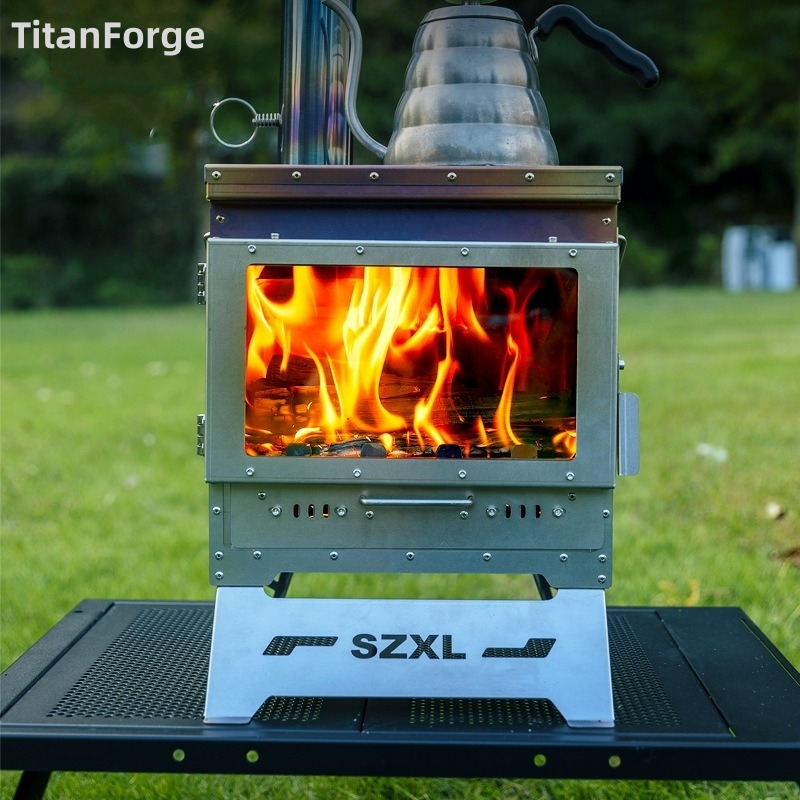 Camino senza fumo in acciaio i - Titanium Wood Stove Glass Window recensione e prezzo