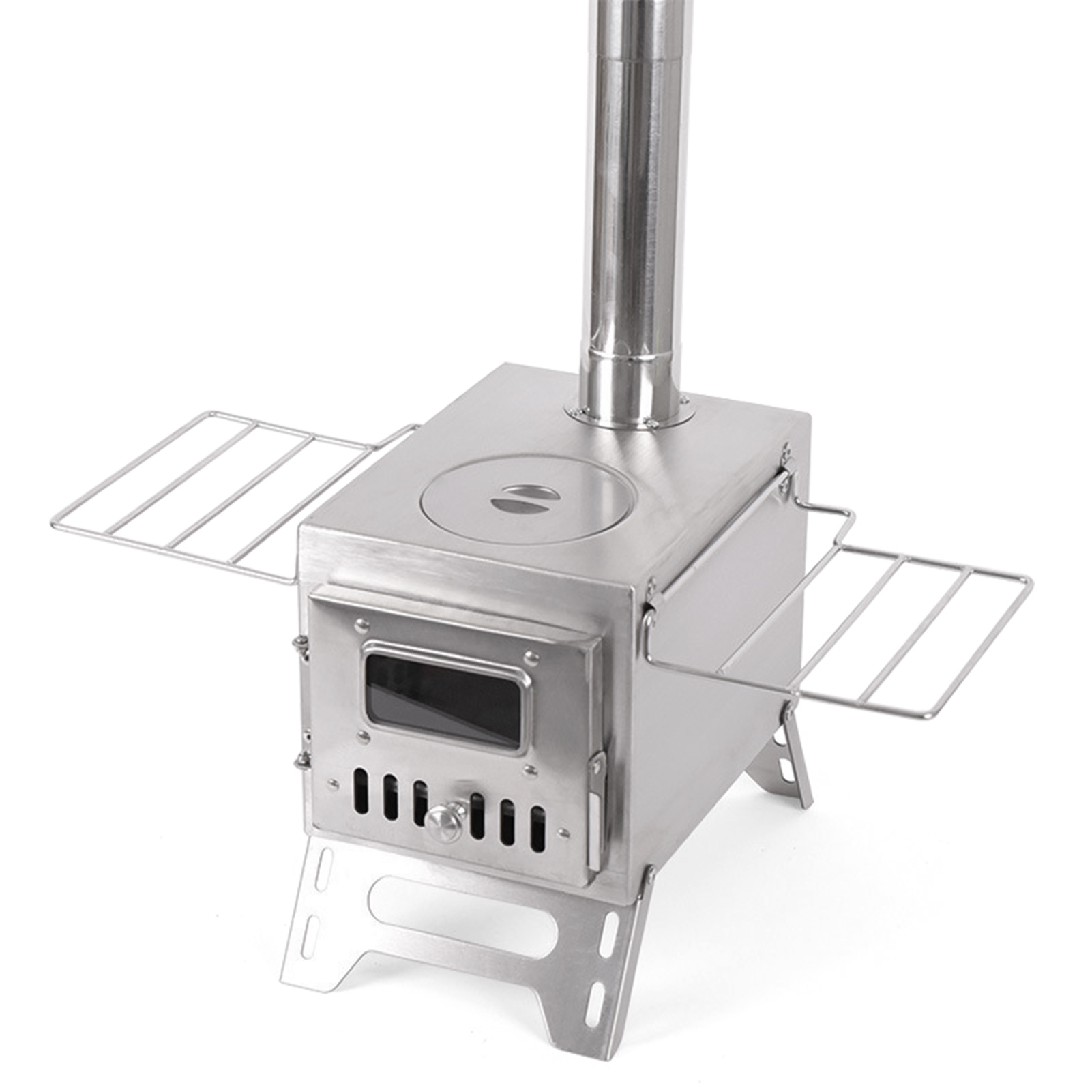 Stufa a legna da campeggio est - Titanium Wood Stove Glass Window recensione e prezzo