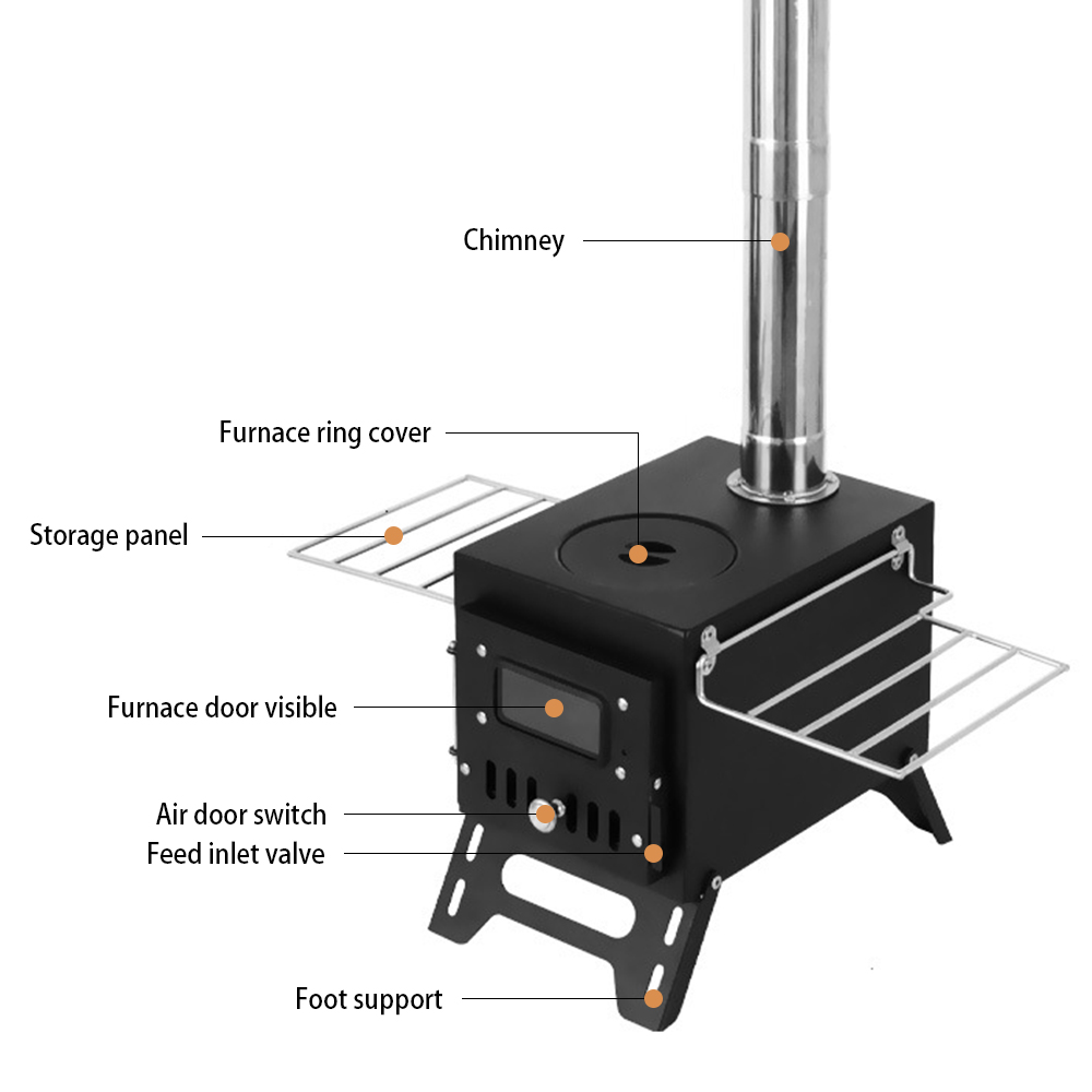 Stufa a legna da campeggio est - Titanium Wood Stove Glass Window recensione e prezzo