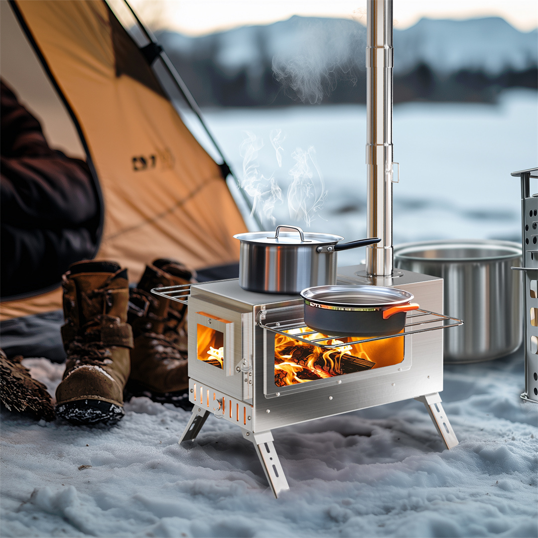 Stufa da campeggio portatile,  - Hot Tent Wood Stove With Chimney Pipe recensione e prezzo