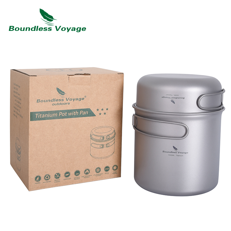 Boundless Voyage Camping Titan - Titanium Cooking Pot Pan Mess Kit recensione e prezzo