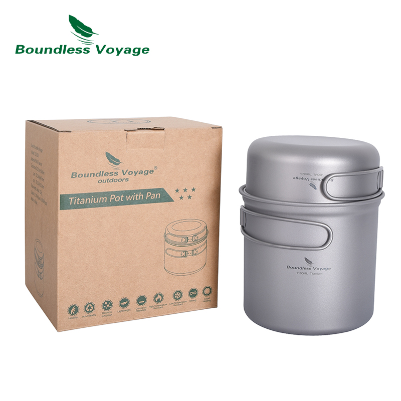 Boundless Voyage Camping Titan - Titanium Cooking Pot Pan Mess Kit recensione e prezzo