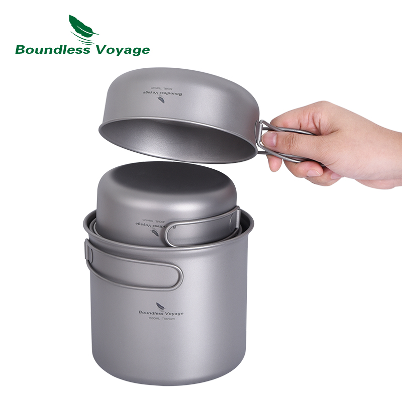 Boundless Voyage Camping Titan - Titanium Cooking Pot Pan Mess Kit recensione e prezzo