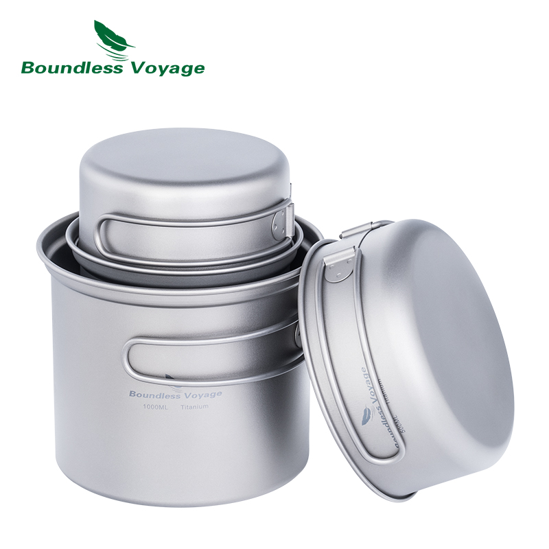 Boundless Voyage Camping Set d - Titanium Cooking Pot Pan Mess Kit recensione e prezzo