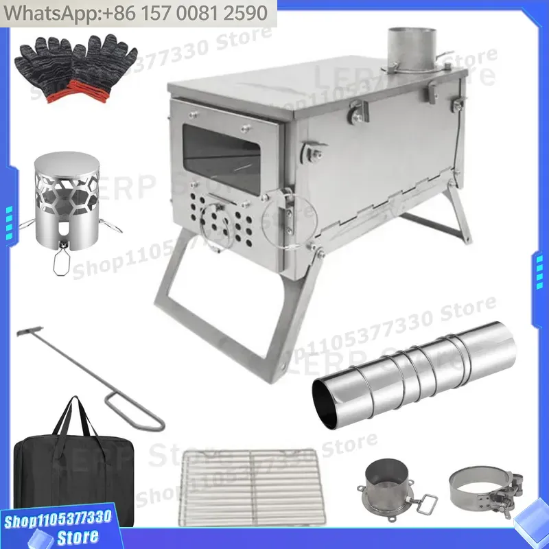 Stufa a Legna in Acciaio Inox  - Hot Tent Wood Stove With Chimney Pipe recensione e prezzo