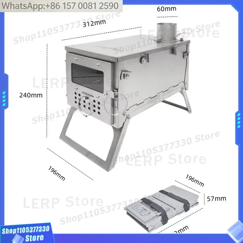 Stufa a Legna in Acciaio Inox  - Hot Tent Wood Stove With Chimney Pipe recensione e prezzo