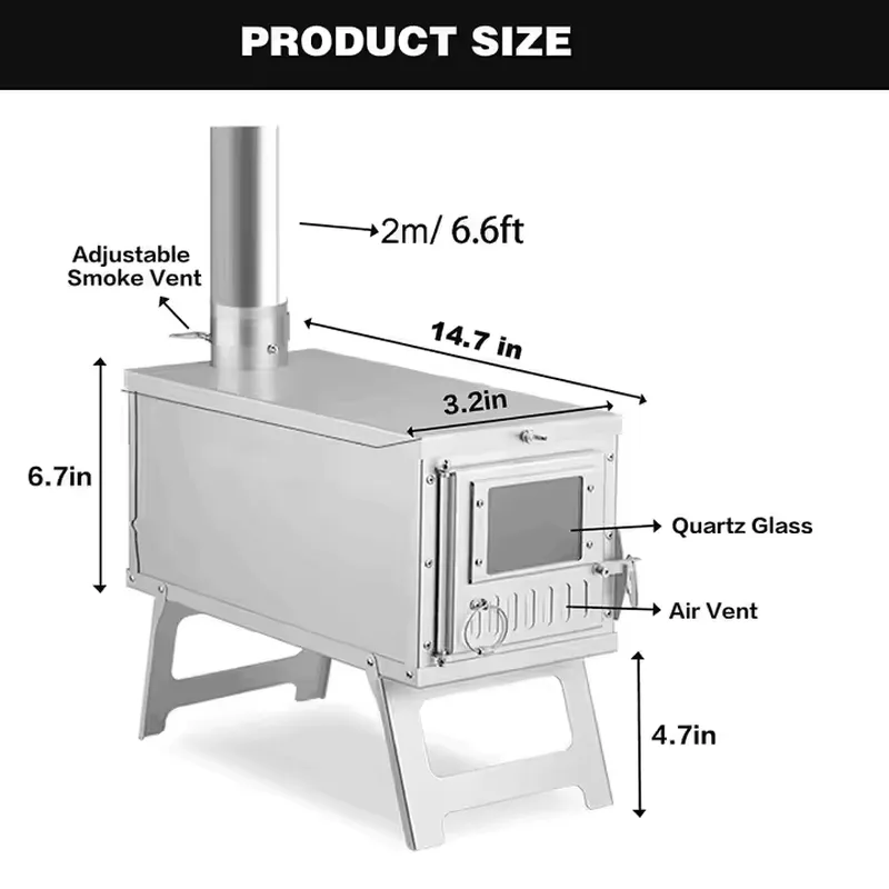 Stufa da tenda portatile in ti - Titanium Folding Wood Stove Tent recensione e prezzo