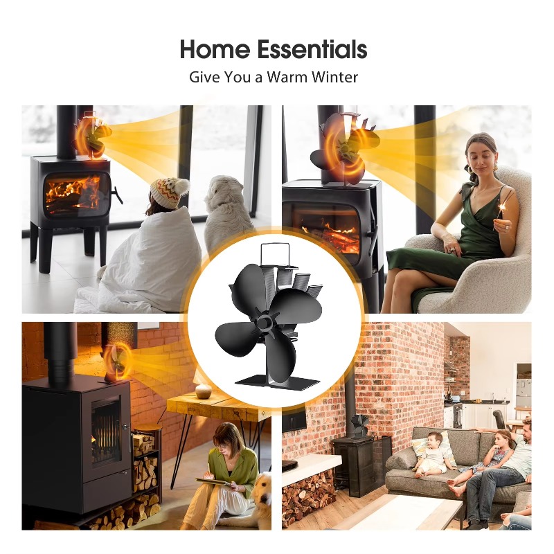 Ventilatore per stufa a legna  - Stove Fan Heat Powered 4 Blade recensione e prezzo